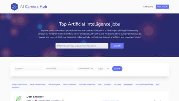 AI Careers Hub Website Screenshot