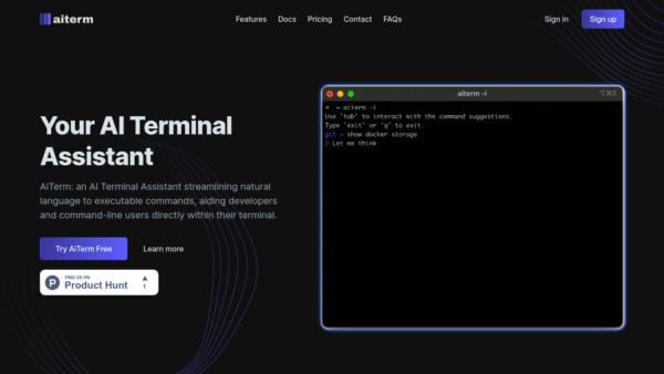 AiTerm Website Screenshot