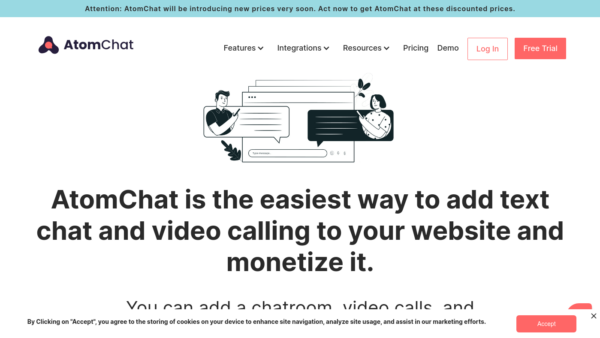 AtomChat Website Screenshot