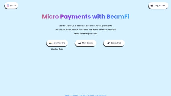 BeamFi Website Screenshot