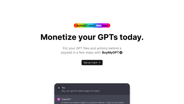 BuyMyGPT Website Screenshot