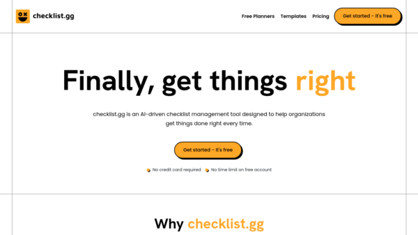Checklist GG Website Screenshot