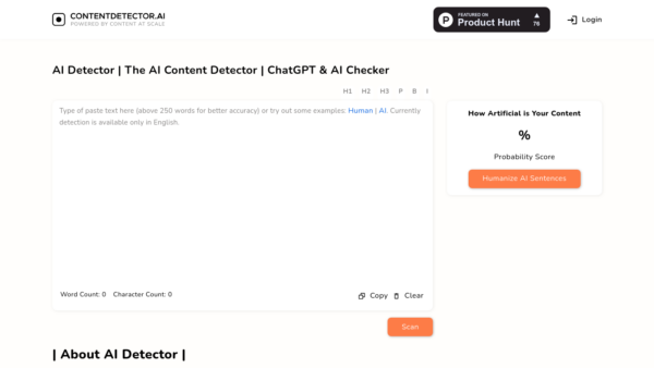 ContentDetector.AI Website Screenshot