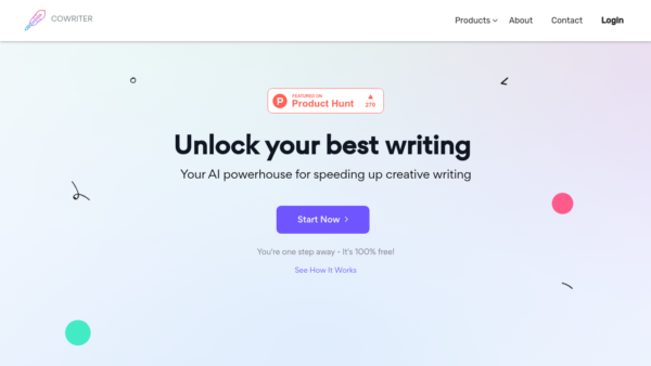 Cowriter Website Screenshot