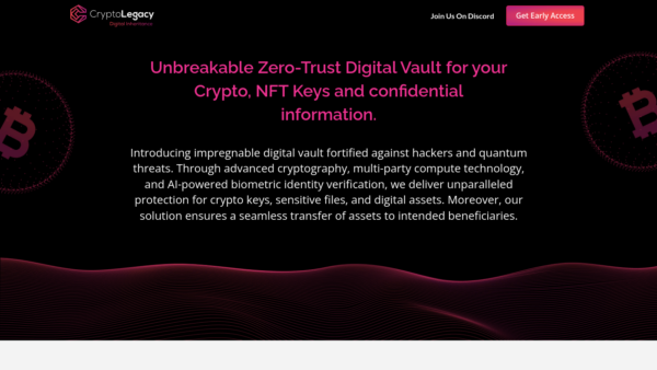Crypto Legacy Website Screenshot