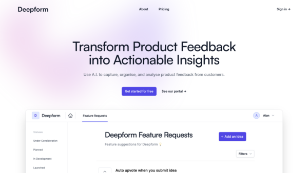 Deepform Website Screenshot
