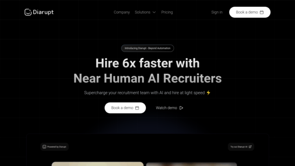 Diarupt AI Website Screenshot