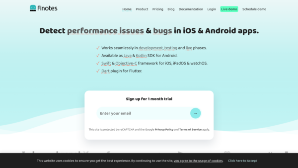Finotes Website Screenshot