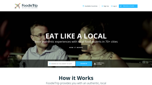 FoodieTrip Website Screenshot