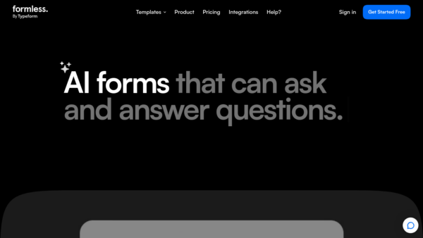Formless Website Screenshot