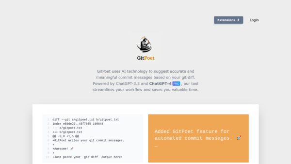 GitPoet Website Screenshot
