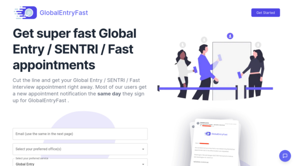 GlobalEntryFast Website Screenshot