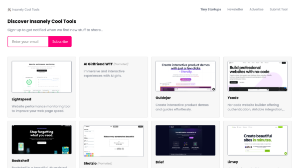 Insanely Cool Tools Website Screenshot
