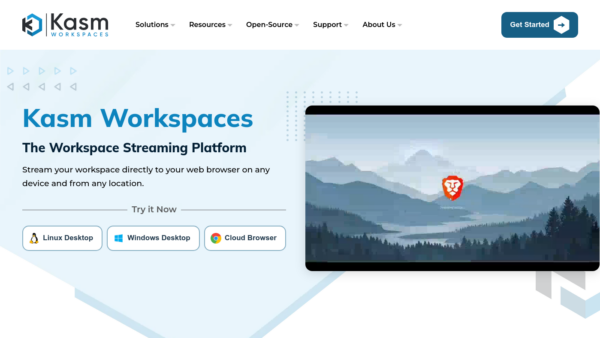 Kasm Workspaces Website Screenshot