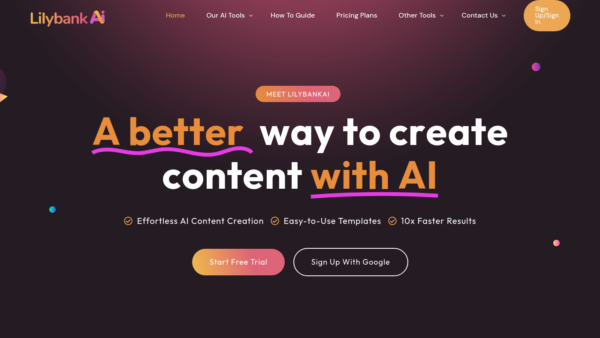 Lilybank AI Website Screenshot