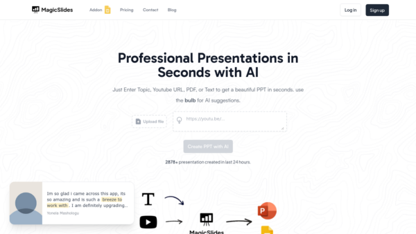 MagicSlides App Website Screenshot