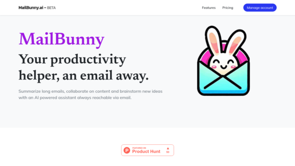 MailBunny.ai Website Screenshot