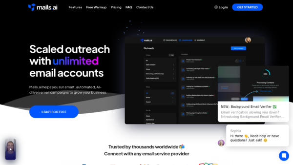 Mails.ai Website Screenshot