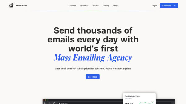 MassInbox Website Screenshot