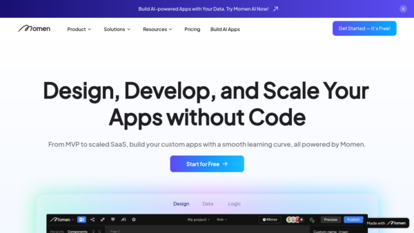 Momen Website Screenshot