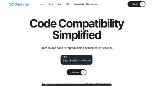 ogre.run Website Screenshot