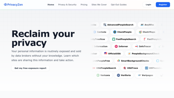 PrivacyZen Website Screenshot