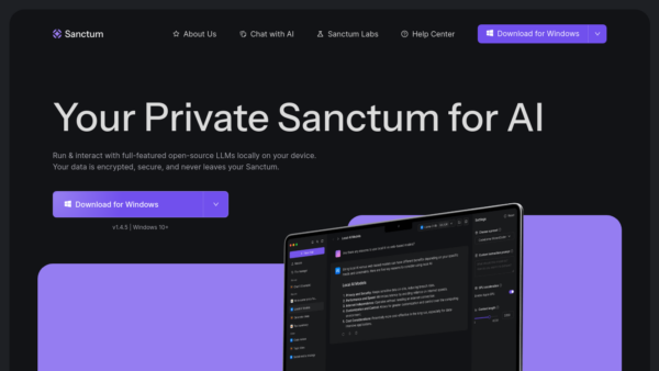 Sanctum Website Screenshot
