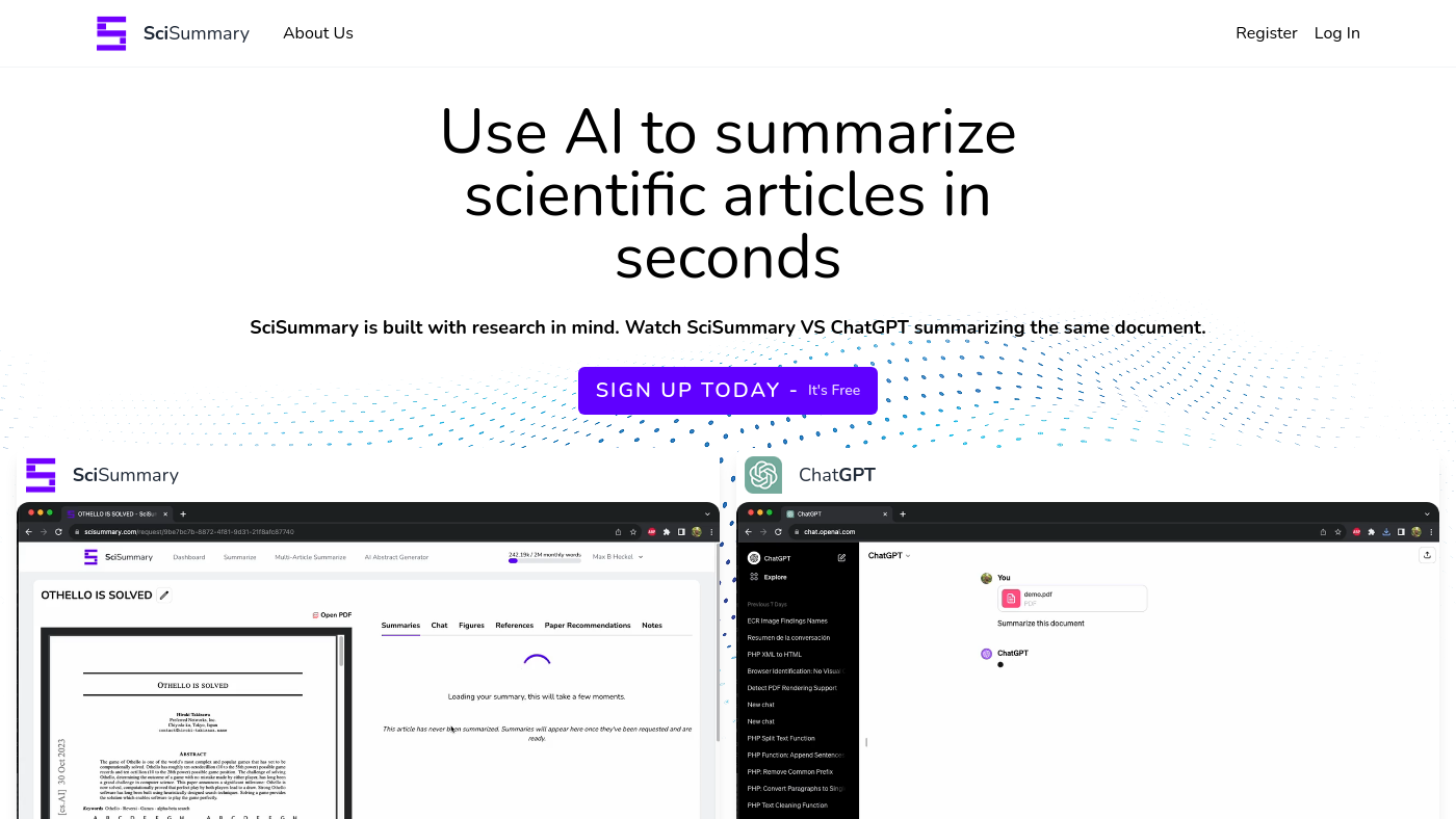 Scisummary Screenshot