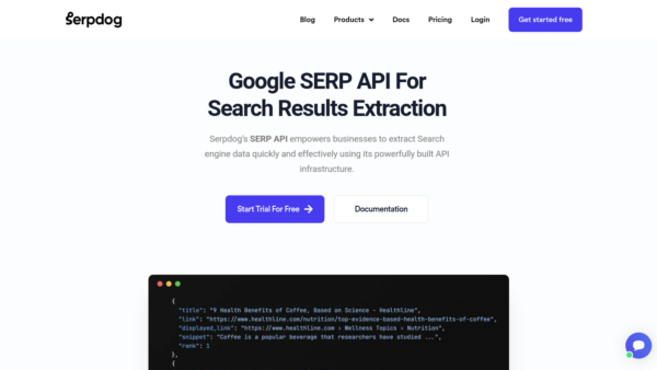 Serpdog Website Screenshot