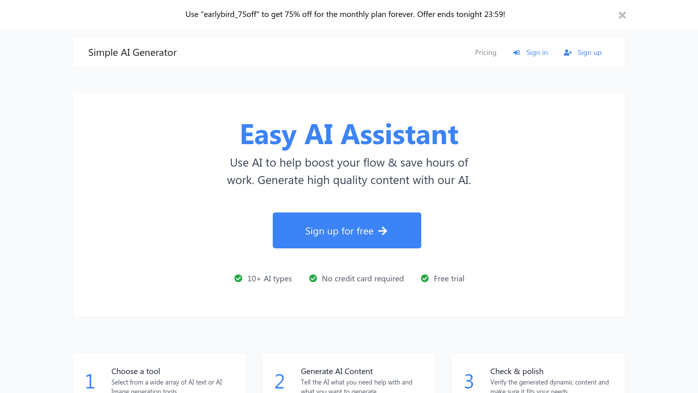 Simpleaigenerator Com Screenshot