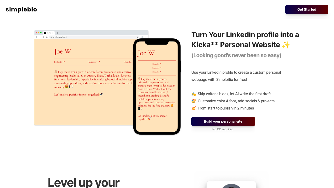 Simplebio Screenshot