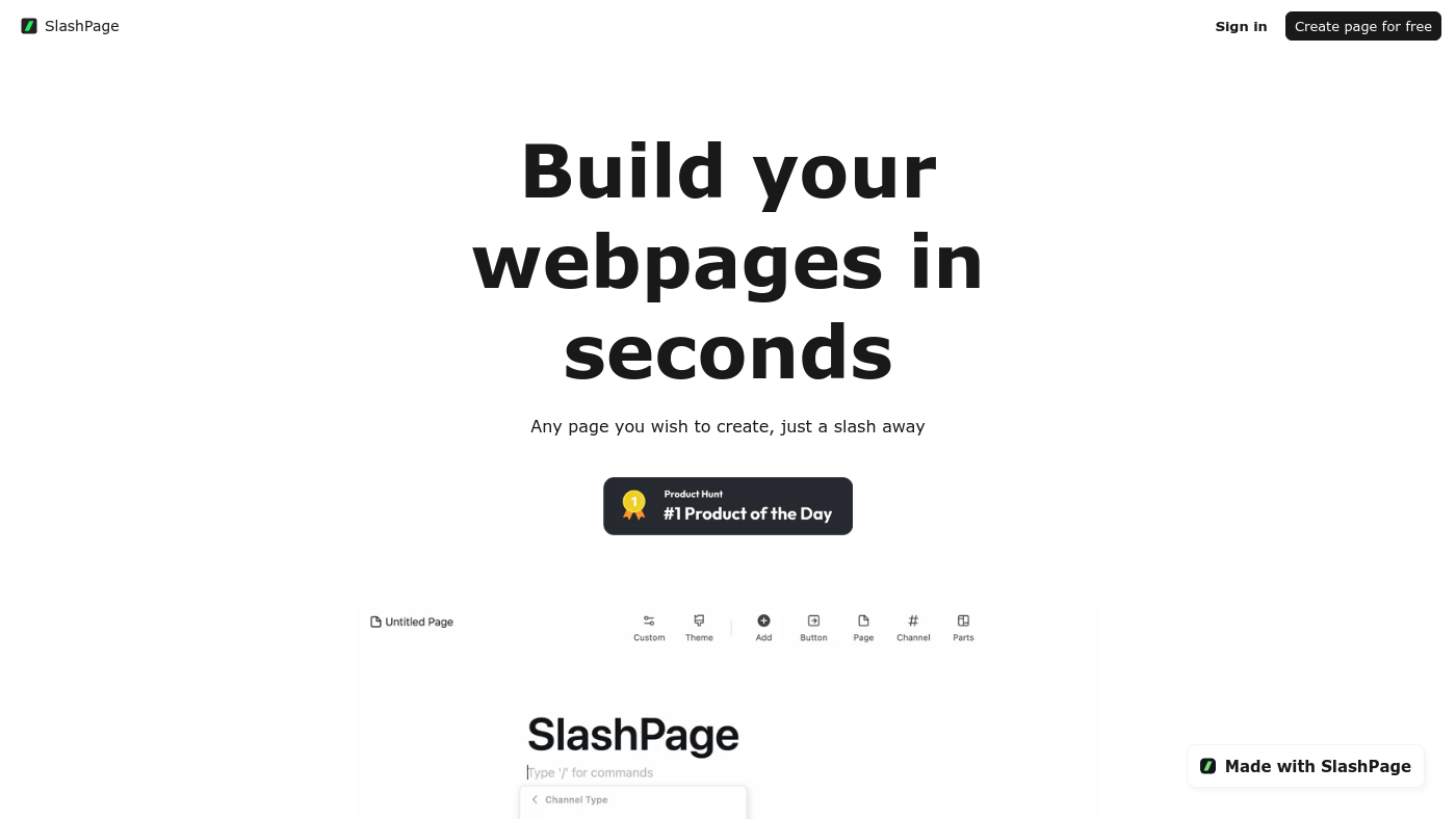 Slashpage Screenshot