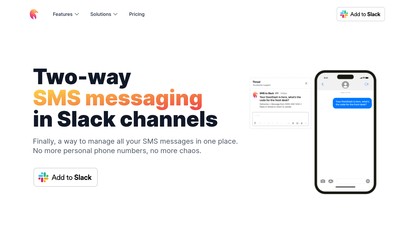 Sms To Slack Screenshot