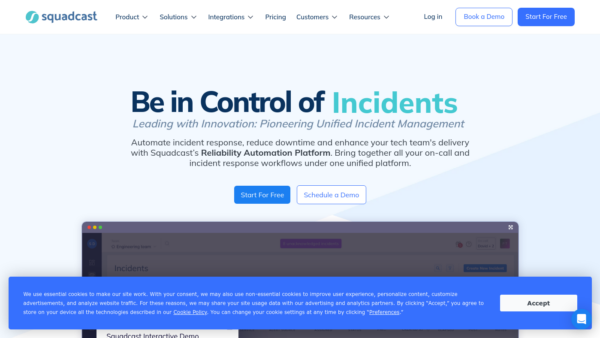 Squadcast Website Screenshot