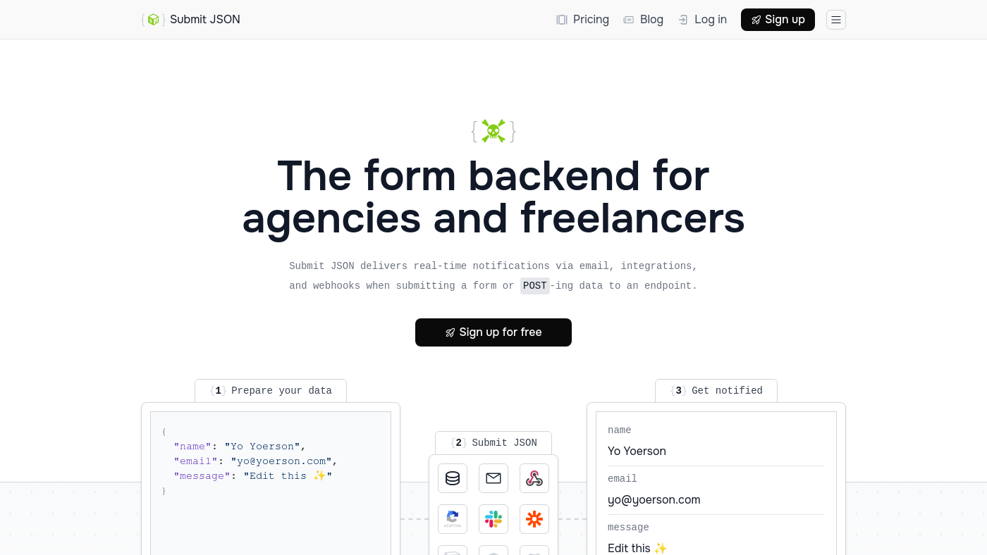 Submit Json Screenshot
