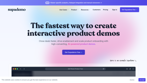 Supademo Website Screenshot