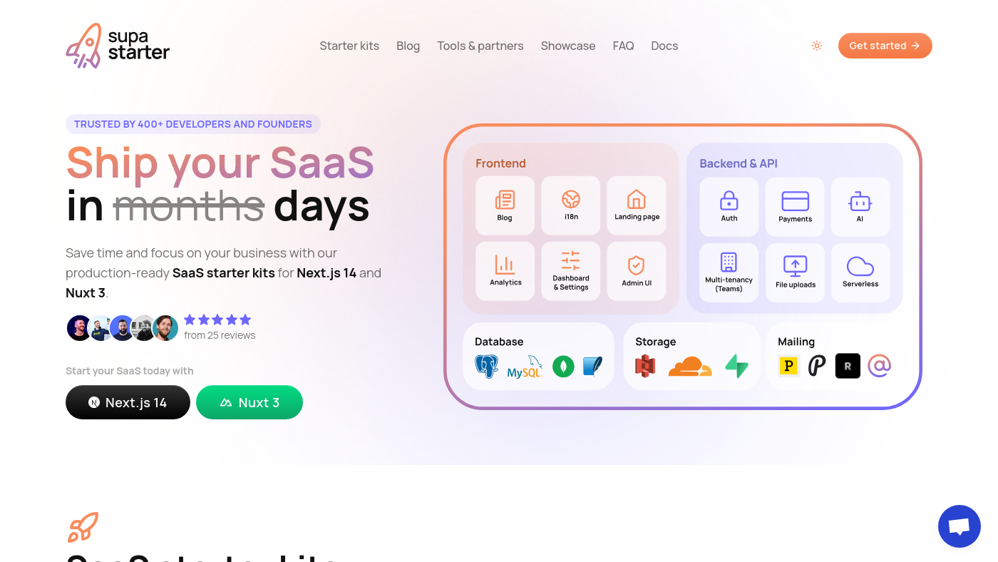 Supastarter Screenshot