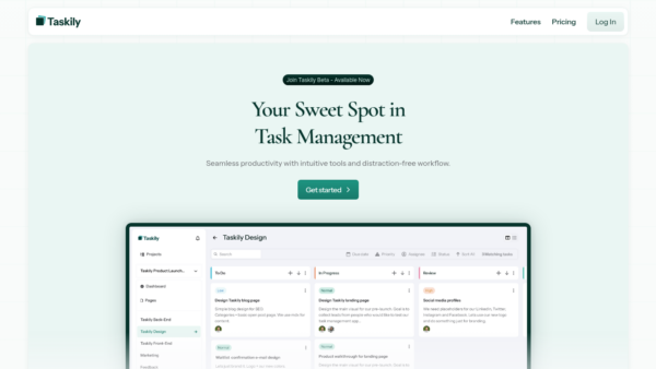 Taskily Website Screenshot