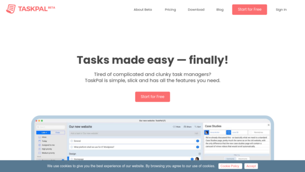 TaskPal Website Screenshot