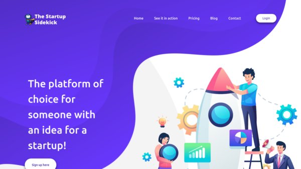 The Startup Sidekick Website Screenshot