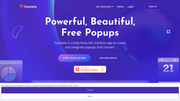 Toastalia Website Screenshot