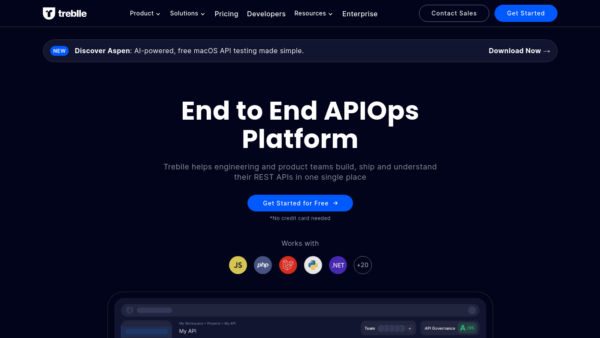 Treblle 2.0 Website Screenshot