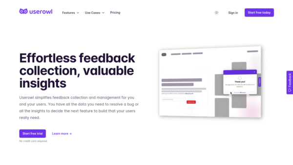 Userowl Website Screenshot