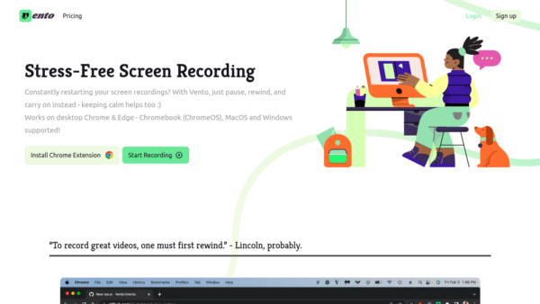 Vento Website Screenshot